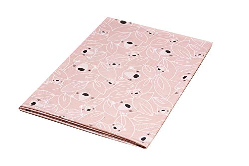 1buy3 Tela de punto estampada por metros | Diseño: osos y hojas rosas, 50 cm x 80 cm, 92% algodón, 8% elastano, varios colores a elegir