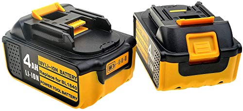 2 baterías BL1840 de ion de litio de 18 V y 4,0 Ah para batería de herramientas Makita de 18 voltios.