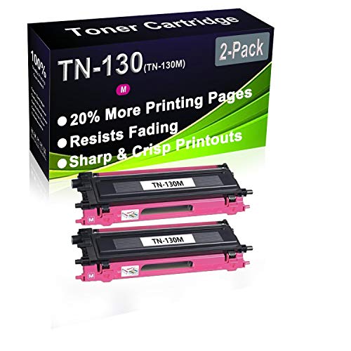 2 cartuchos de tóner compatibles con TN-130 TN130 (TN-130M) de alto rendimiento para impresoras Brother DCP-9040CN DCP-9042CDN