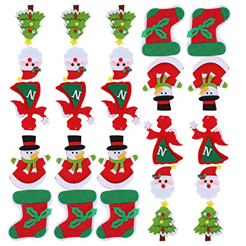 25 piezas de decoración de fieltro navideño estilo navideño, para decoración de fiestas navideñas de año nuevo, para pared