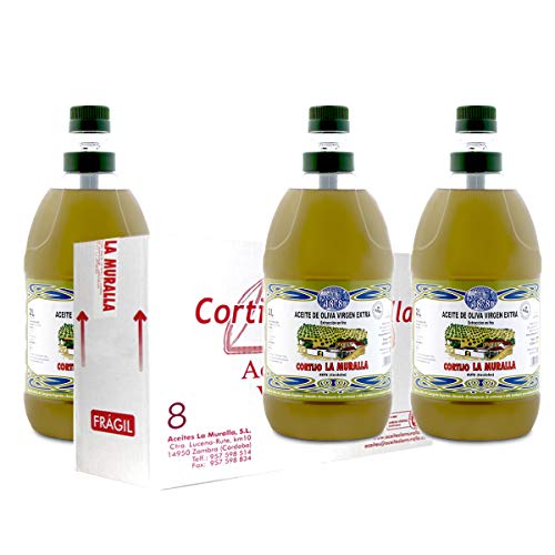 Aceite de oliva virgen extra Cortijo la Muralla variedad Arbequina - Caja 8 unidades 2 Litros