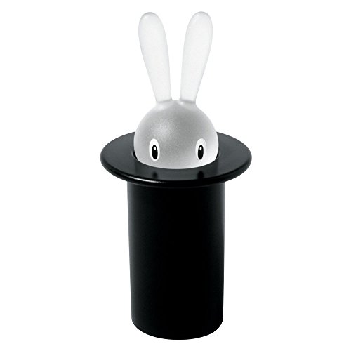Alessi Magic Bunny ASG16 B Palillero de Diseño, Resina Termoplástica, Negro