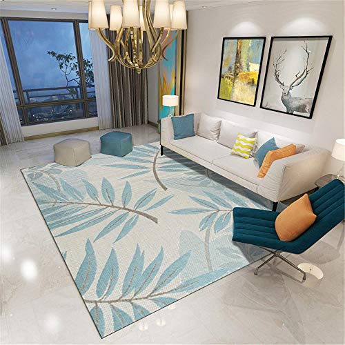 Alfombras alfombras Dormitorio Alfombra Antideslizante Lavable con diseño de Hojas Amarillas Azules Decoracion Dormitorio alfombras para Salon 80*150CM