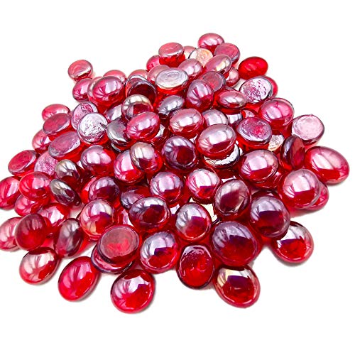 Armena - Piedras de Cristal Rojas Transparentes para decoración, 17-20 mm, 300 g (Aproximadamente 75 Unidades), Color Rojo