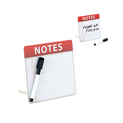 Balvi Pizarra Notes Color Blanco Bloc de Notas de Metal con rotulador magnético Metal 15x15x9 cm
