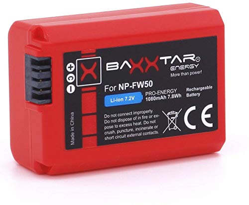 Baxxtar Pro - (2X) Compatible con batería Sony NP-FW50 (1080mAh Real) - Infochip - Sistema de batería Inteligente