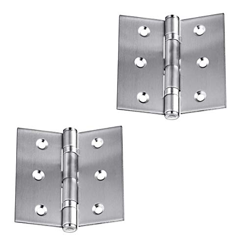 Bisagra de acero inoxidable de 2,5 pulgadas plegable bisagras de puerta de hardware para puerta de gabinete, puertas de armario, 2 piezas