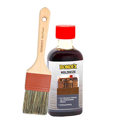 Bondex - Barniz para madera (incluye pincel de decapante, 20 tonos a elegir (250 ml), color marrón claro