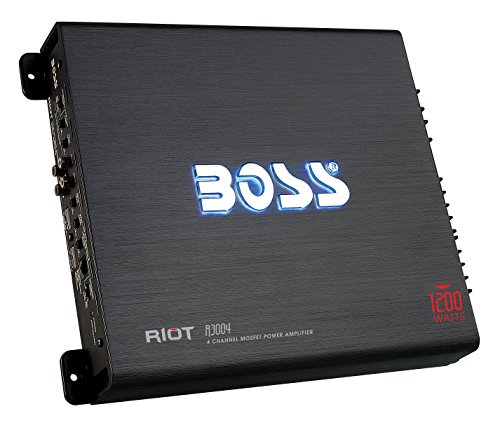 Boss Audio Systems R3004 - Amplificador de Audio (4.0, 1200W, A/B, Terminales de Abrazadera, 5,7 cm, 31,2 cm) Negro