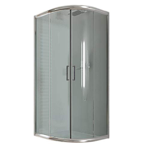 Cabina de ducha semicircular 80 x 80 x 185 H transparente 6 mm