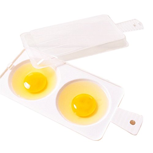 Censhaorme Calderas de plástico para Cuecehuevos Huevos de microondas de Huevo 2 Huevos escalfados para cocinar Huevos Herramientas de Cocina
