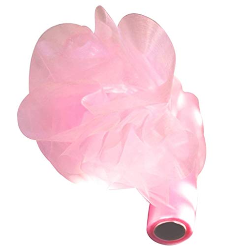 Comius Sharp 26M X 29CM Fajas de Rollo de Organza Tela de Tul Silla de Mesa Silla Fajas Arco Swag Transparente Tela de Bricolaje para envolturas de Regalo Fiesta Evento Decoración de la Boda (Pink)