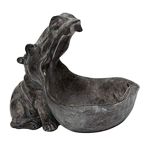 Cuenco de almacenamiento de llaves de boca grande de hipopótamo, estatua de hipopótamo de resina, figura de hipopótamo,escultura,decoración de mesa para el hogar, almacenamiento de resina, artware