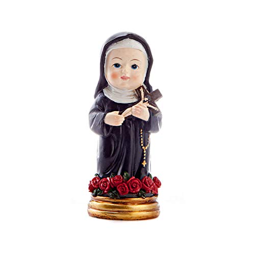 DELL'ARTE Figura pintada a mano – Baby Santa Rita 9 artículos religiosos