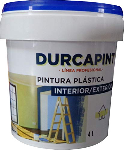 DURCAPINT Revestimiento Sierra Nevada: Pintura Revestimiento liso color blanco económica, para protección y decoración de fachadas, impermeable y transpirable.(4L (6Kg))