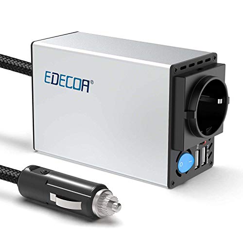 EDECOA inversor 300w Inversor de Corriente para Coche 12v 220v inversor mechero 2 Puertos USB convertidor 12v 220v