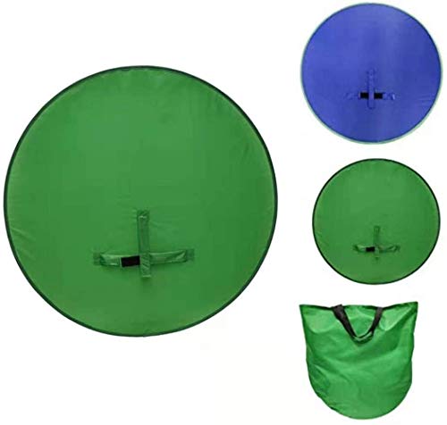 Fondo de fotografía, cámara web Chromakey plegable 2 en 1, fondo de pantalla verde, 59 pulgadas (145 cm) para videoconferencias, zoom, eliminación de fondo, fijación en una silla (Azul Verde)