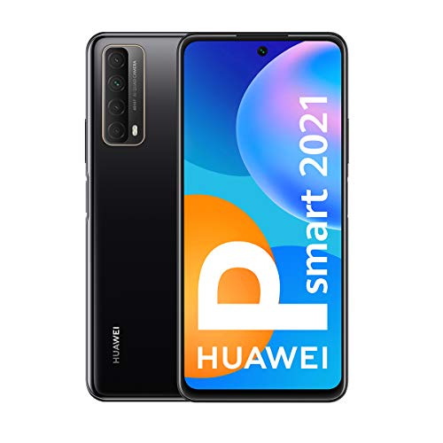 HUAWEI P Smart 2021 - Smartphone de 6,67 Pulgadas Full HD, 4GB de RAM y 128 GB de ROM, 22.5W HUAWEI Supercharge, 5000 mAh de batería, Cuádruple cámara 48 MP, Negro [Versión ES/PT]