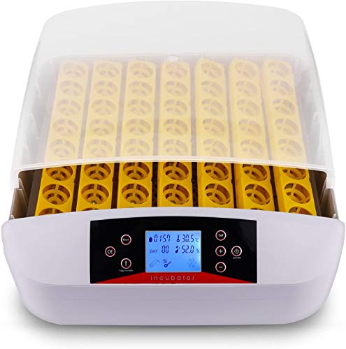 Incubadora de Huevos Automáticos con Volteo y Eclosión Automáticos 56 Huevos Pantalla Digital de Temperatura Iluminación LED para Gallinas, Patos, Gansos, Codornices