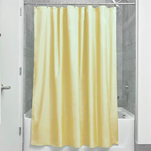 InterDesign Poly SC/Liner Cortina de baño de tela | Cortina impermeable con dobladillo reforzado | Cortina de ducha lavable a máquina, 183,0 cm x 183,0 cm | Poliéster amarillo