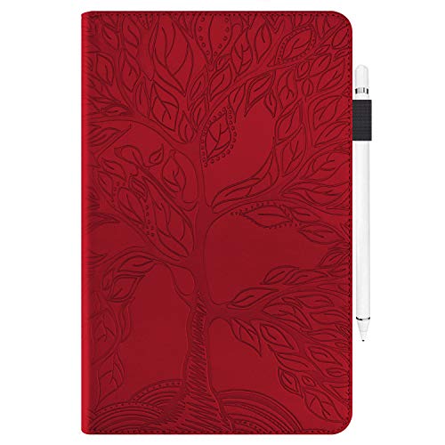 Jajacase Funda Folio Samsung Galaxy Tab A 10.1 2016 SM-T580/T585-Slim Carcasa Cuero PU Silicona y Multiángulo y Soporte Case Cover Protector-Rojo