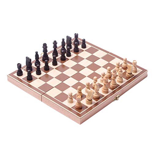 Juego de ajedrez magnético de madera plegable de Stobok, juego de mesa portátil con bolsas de almacenamiento