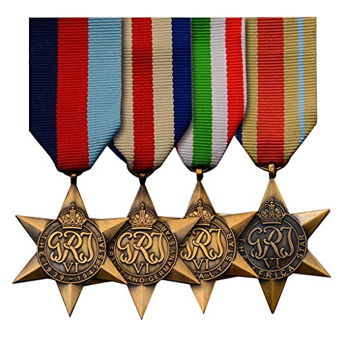 JXS Placa de Estrella británica de WW2, réplica de Insignia de fundición a presión, colección de Insignias Militares británicas, Que Contiene 4 medallas