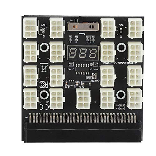 Kafuty PCI-E 17x Tarjeta de Adaptador de 6 Pines Tarjeta de gráficos 12V Miner Adaptador de Fuente de alimentación Módulo convertidor con Pantalla LED