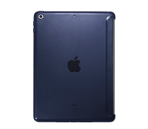 KHOMO Carcasa Funda Trasera Semi Transparente para Apple iPad 9.7 2018, 2017, Air 1 - Compatible con Smart Cover - Azul Noche Oscuro