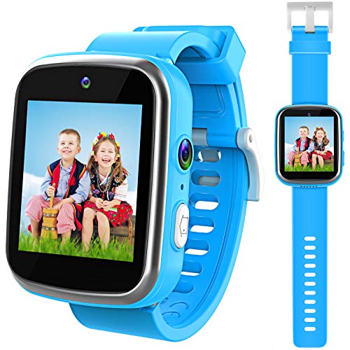 Kinder Smartwatch, Uhr Dual Kameras Armbanduhren für Jungen, Kleinkind Uhr Weihnachten Geburtstag Geschenk für 3-12 Jahre alte Kinder - Blau
