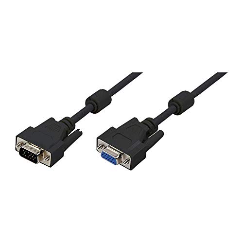 LogiLink - Cable de extensión de Monitor VGA Macho/Hembra (10 m) Color Negro
