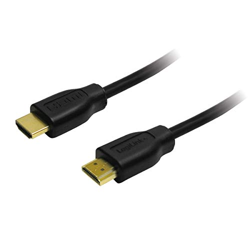 LogiLink CH0035- Cable HDMI High Speed con Ethernet (v 1.4, 2X 19-Pin Macho, Conector de Oro, Negro, 1 m) Negro