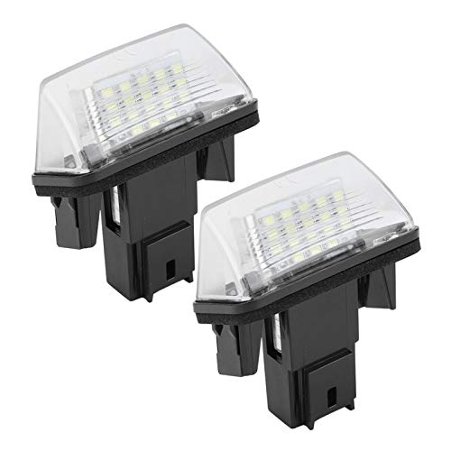 Luz de matrícula LED, 2 piezas de 18 LED, lámpara de luz de matrícula de coche izquierda y derecha compatible con Citroen C3 2002-2009