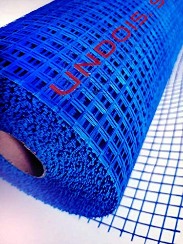 Malla de fibra de vidrio para mortero 90gr/m² color azul (1 rollo de malla revoco de 50 mts. lineales x ancho 1 metro, total; 50/m²)