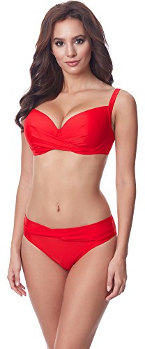 Merry Style Conjunto Bikini Sujetador y Bragas 2 Piezas Mujer P654-25TSG(Rojo, EU(Top 90 C / 44)=ES(105C/46))