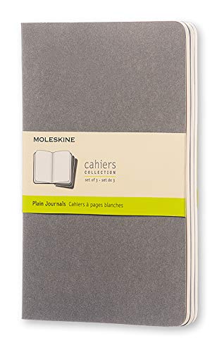 Moleskine Cahier - Set de 3 cuadernos lisos grandes, color gris claro cálido
