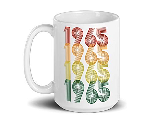 N\A Taza de la Idea del 55 cumpleaños clásico Retro del Vintage 1965 para Hombre Taza de celebración de 55 años 11 oz