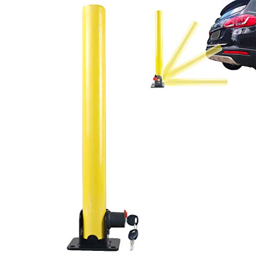 Oklead - Bloqueo de aparcamiento plegable, barrera de aparcamiento, poste plegable de acero para aparcamiento en casa, flexible