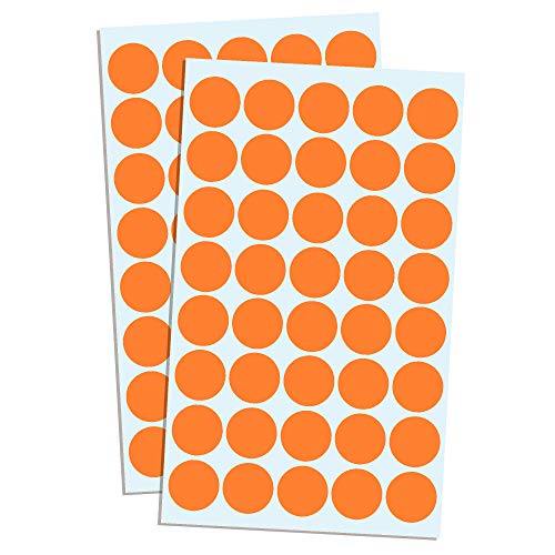 Pack de 2000, 2cm Gomets Colores Pegatinas Redondo Adhesivos - Naranja