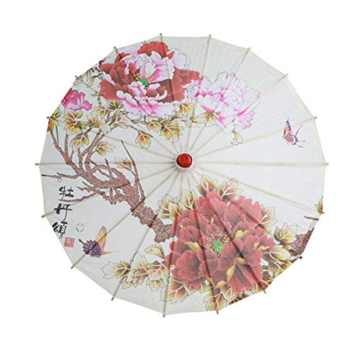 Paraguas de papel al óleo hecho a mano con pintura clásica china, flores de ciruelo, cosplay, baile, fotografía, accesorios retráctil, impermeable, con mango de madera