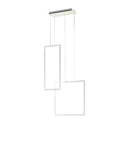 Perenz - Lámpara LED colgante con 2 estantes de aluminio blanco a disposición y altura personalizable LED 64 W 4800 lm 3000 K Medidas 60 x 120 x 16 cm