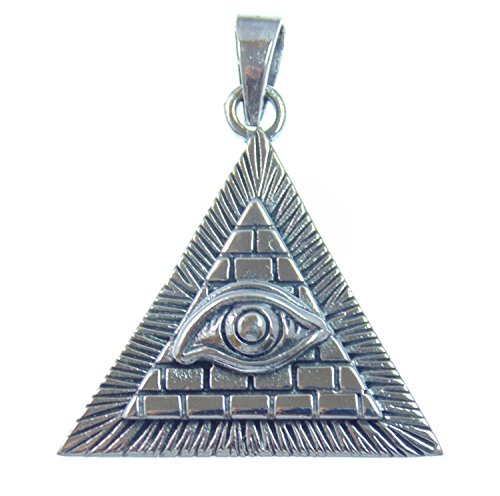 Plata colgante pirámide con ojo de Horus, amuleto de la suerte y símbolo de poder y Próspero vida, Plata de ley 925, 3,3 cm L, 2,9 cm B, envío en 24 horas)