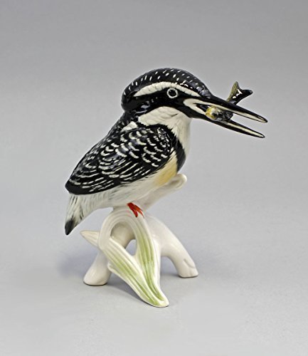 Porcelana de pantano-Martín pescador con diseño de pez