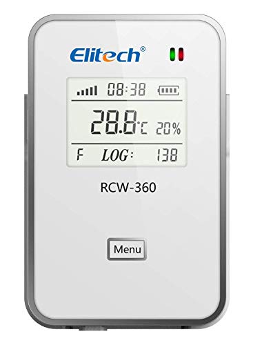 RCW-360 WiFi Registrador de Datos de Temperatura y Humedad, Alarma por APP, 32000 Puntos Fuera de Línea, -20 ° C ~ 70 ° C, Operación Remota por ELITECH Cloud, 12 Meses de Garantía