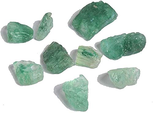 Real Gems Esmeralda Verde sin Tratar Natural 61Ct / 9 Piezas Lote de Piedras en Bruto en Bruto, Forma sin Cortar Curación Piedras Preciosas Sueltas de Cristal de Esmeralda
