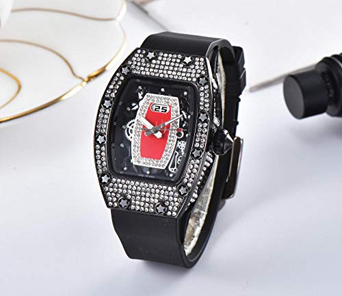SANDA Reloj Hombre,Reloj de Moda de la Marca del Reloj del Cuarzo de la Serie del Diamante Artificial-7