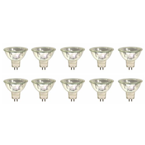 Set de bombillas halógenas (10 unidades, MR11, GU4, 12 V, 20 W, 50 mm, luz blanca fría)