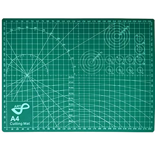 Tabla de Corte A4 Doble Cara 30 x 22cm Plancha de Corte 3 capas para Costura y Manualidades Base de Corte para Patchwork Cutting Mat, Color Verde