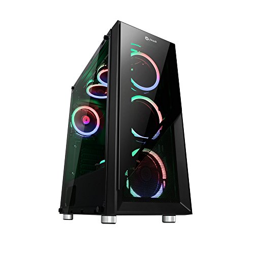 Talius Caja ATX Gaming Valkyria Doble aro Spectrum Frontal y Lateral de Cristal Templado - 2X USB 3.0-2X USB 2.0 - Sin Fuente - Negra