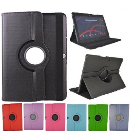 Theoutlettablet® Funda Giratoria 360º para Tablet Bq Aquaris M10 10.1" Book Cover Case Protección Delantera y Trasera Color Azul Celeste
